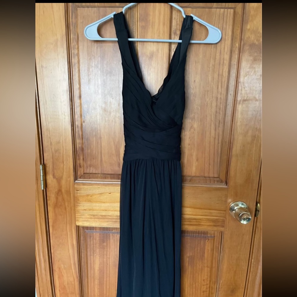 David's Bridal Black Sleeveless V-Neck bridesmaid dress